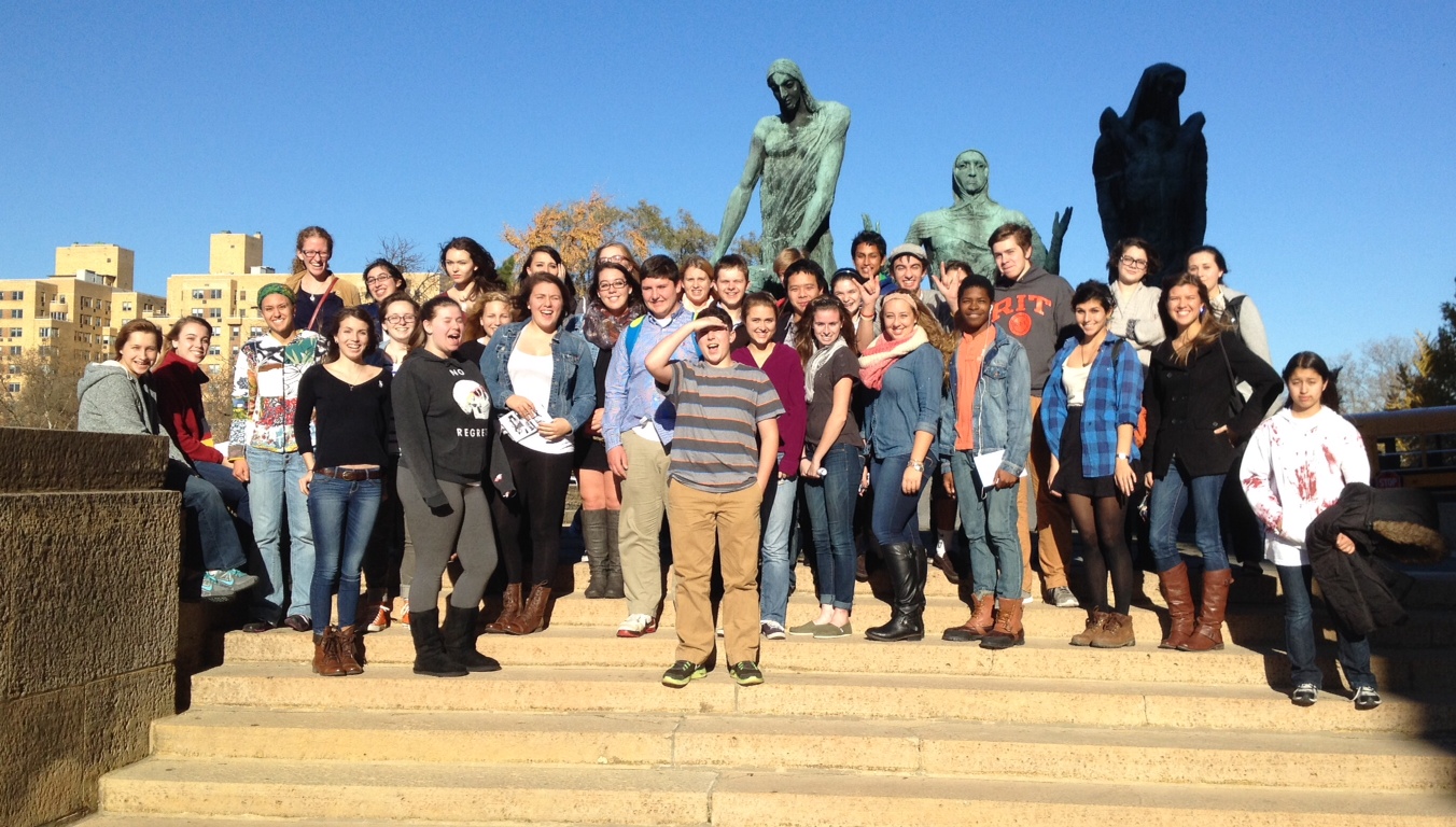 French students do the Philly Art museum!